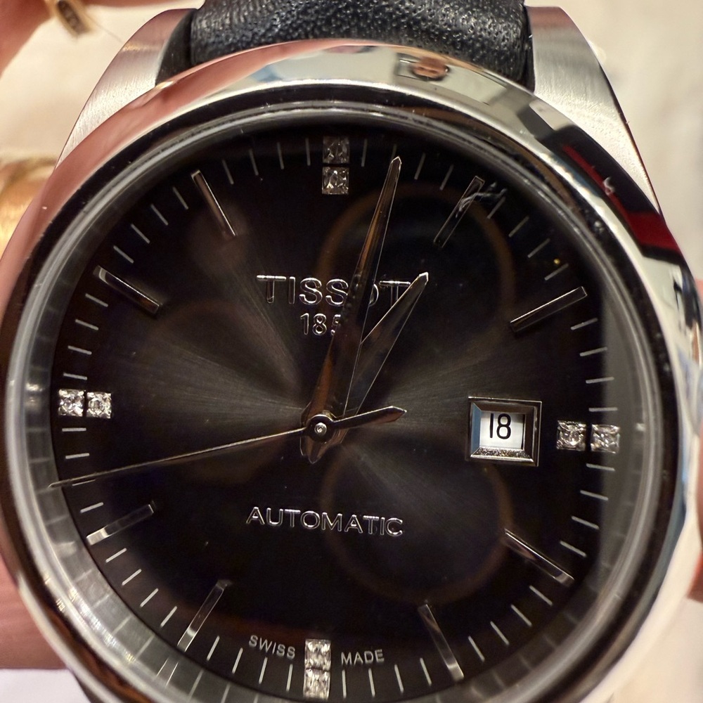 Tissot  Lady Black Dial Steel Watch with Silver Bracelet - Picture 5 of 6